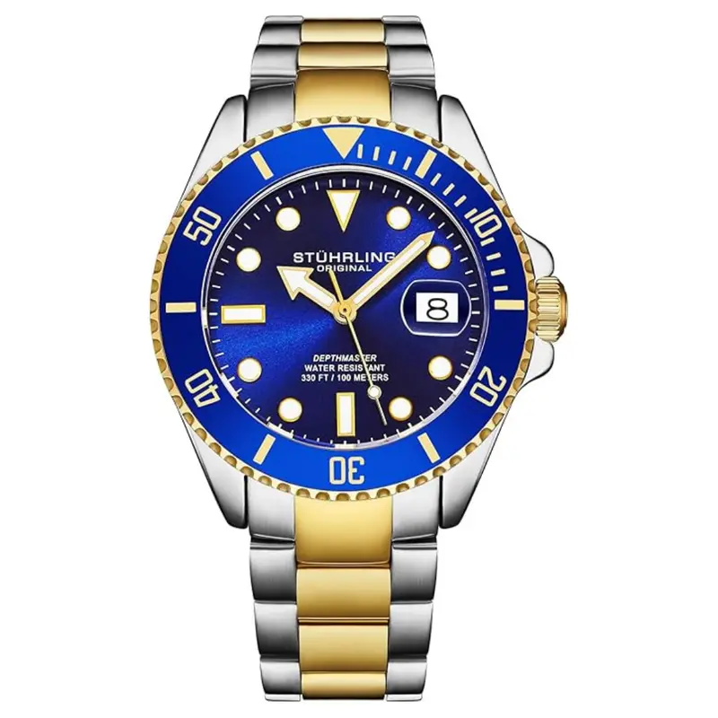 Stuhrling Original Men's 100M Dive Swiss Movement Blue Dial Watch 1