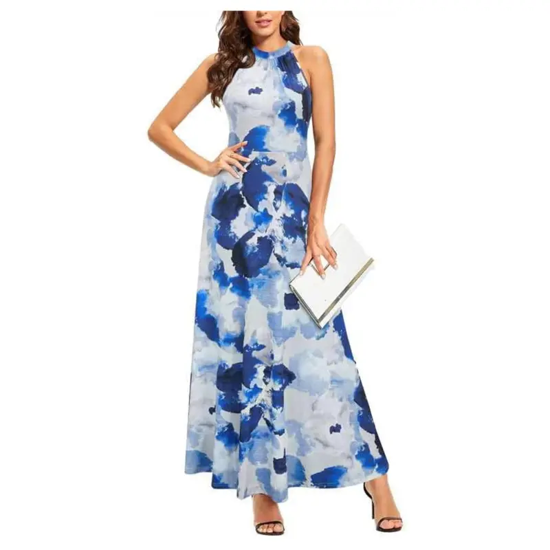 Styleword Women's Summer Floral Halter Maxi Dress 1