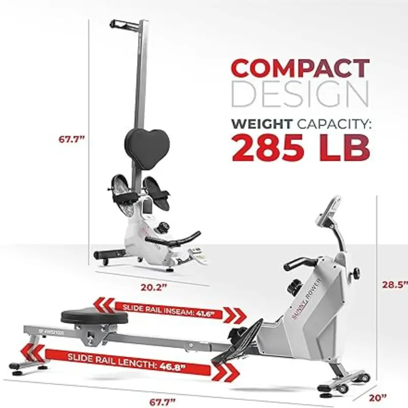 Sunny Health & Fitness Compact Folding Magnetic Rowing Machine 1