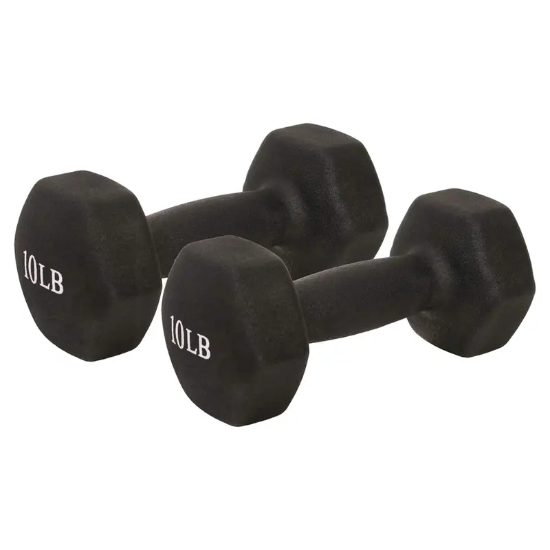 Sunny Health & Fitness Neoprene Coated Hex Shaped Dumbbell, 10 Pounds 1