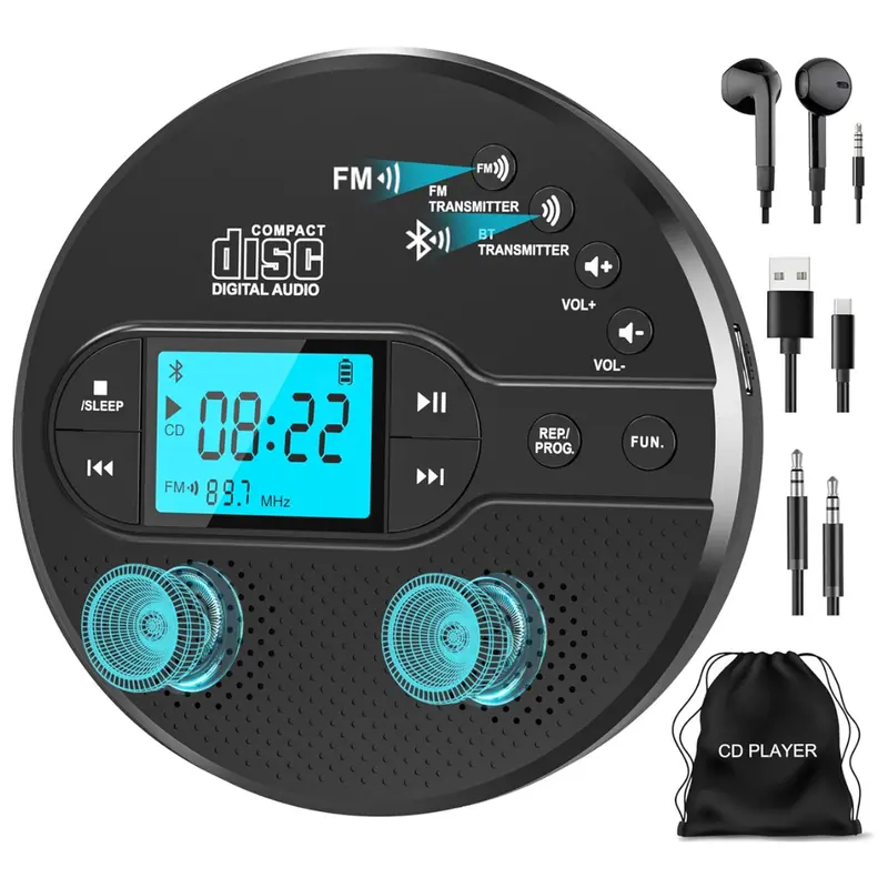 Sunoony Portable Fm Transmitter Bluetooth Cd Player 1