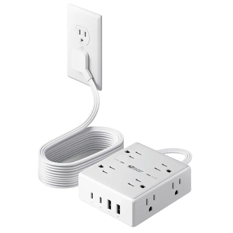 Surge Protector Power Strip 10' Extension Cord With Multiple Outlets 1