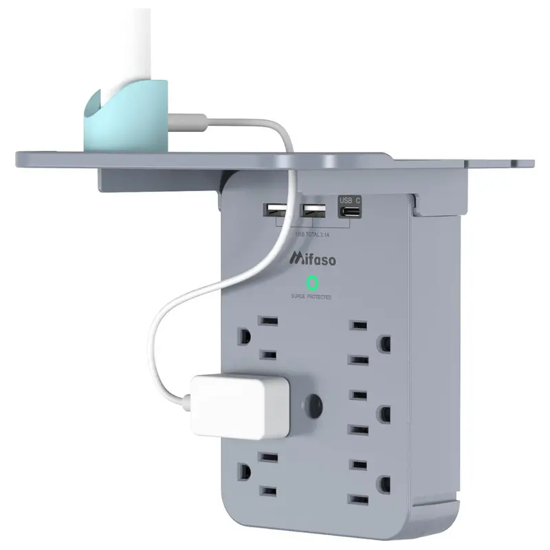 Surge Protector Wall Outlet Extender With Shelf 1