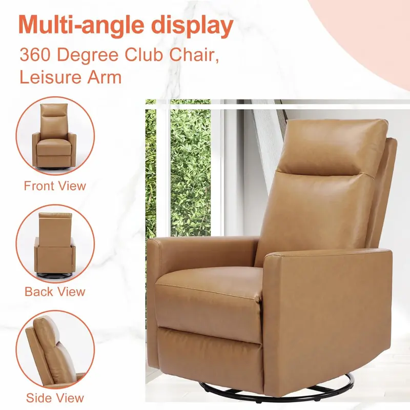 Sweetcrispy High Back 360 Swivel Recliner Chair 1