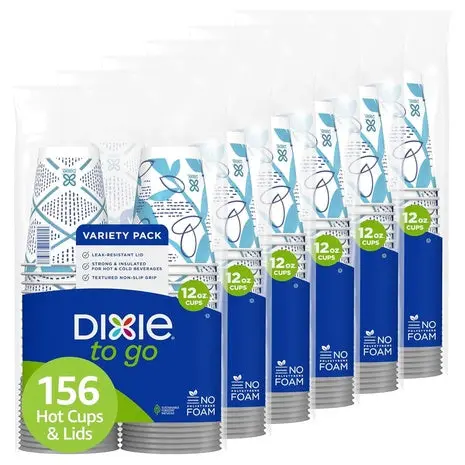 Targeted: 156 Dixie To Go 12Oz Paper Coffee Cups With Lids 1