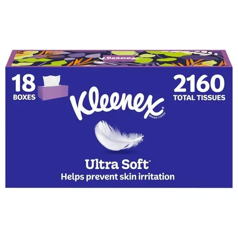 Targeted: 18 Flat Boxes Kleenex Ultra Soft Facial Tissues 1