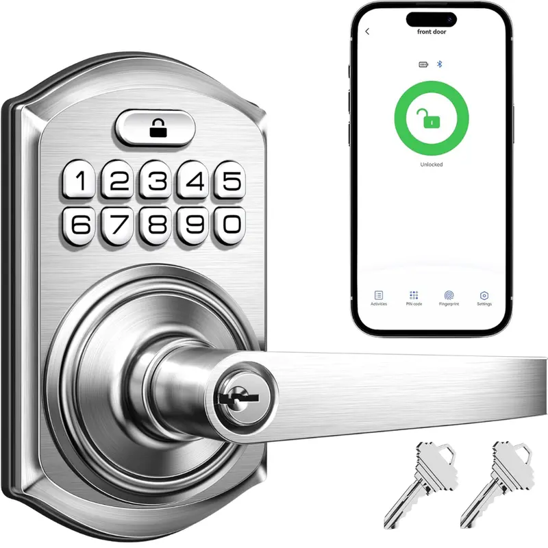 Teeho Te019 Smart Keyless Entry Door Lock W/ Handle 1