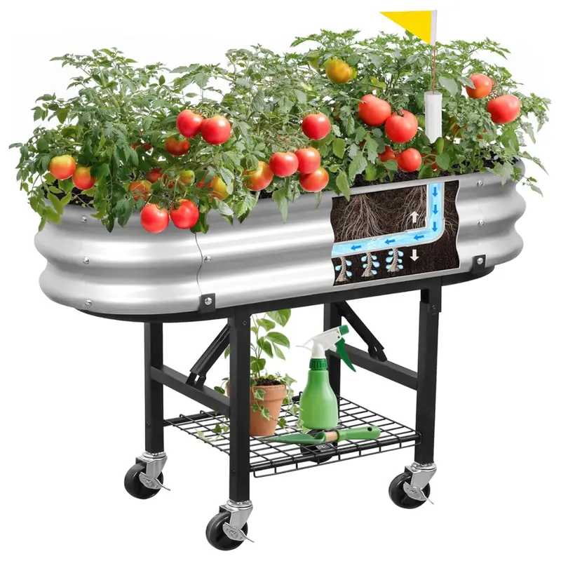 The Home Cult Raised Garden Bed With Wheels 1