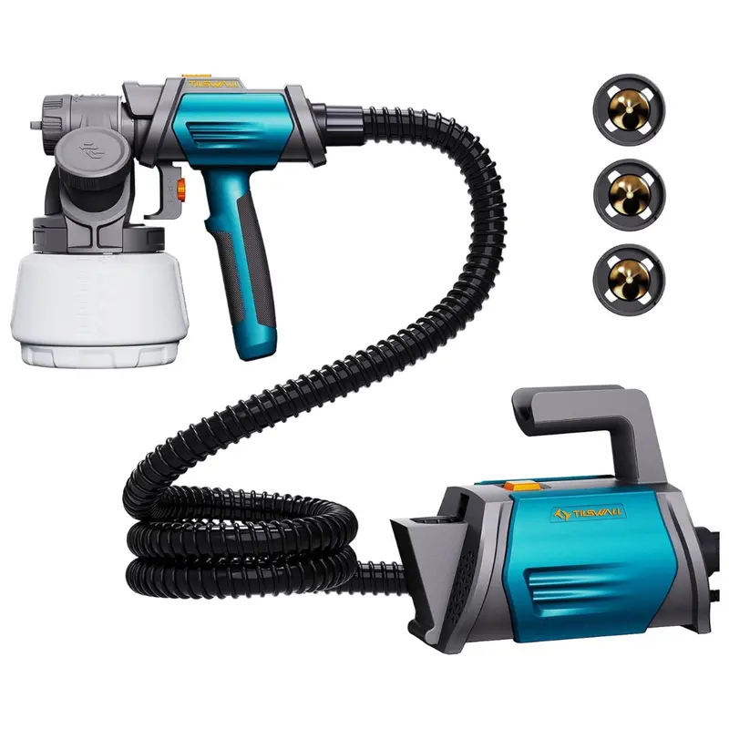 Tilswall 800W Hvlp Electric Paint Spray Gun W/ 4 Nozzles & 3 Patterns 1