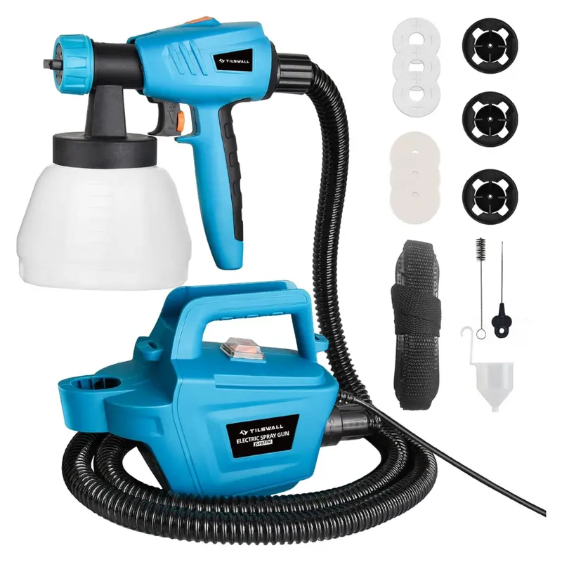 Tilswall 800W Hvlp Electric Paint Sprayer W/ 1300Ml Container 1
