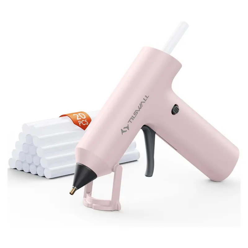 Tilswall Cordless Hot Glue Gun + 20 Glue Sticks (3 Colors) 1