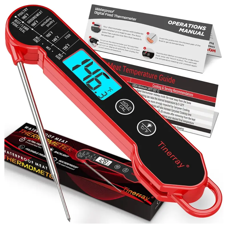 Tinerray Waterproof Instant Digital Thermometer With Backlight 1