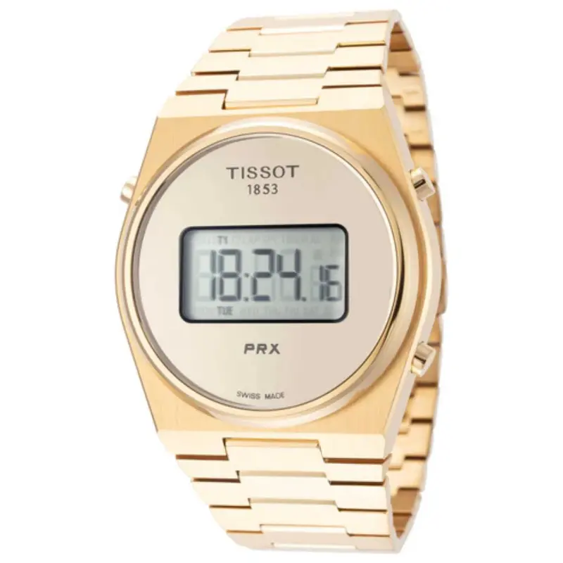Tissot Men's Prx Digital Dial Yellow Gold Pvd Steel Watch 1