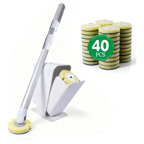 Toilet Bowl Wand Kit With 40 Disposable Refills 1