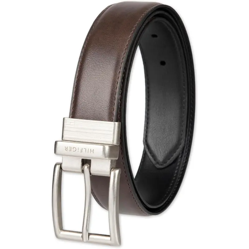 Tommy Hilfiger Men's Reversible Belt (Brown/Black, 32) 1