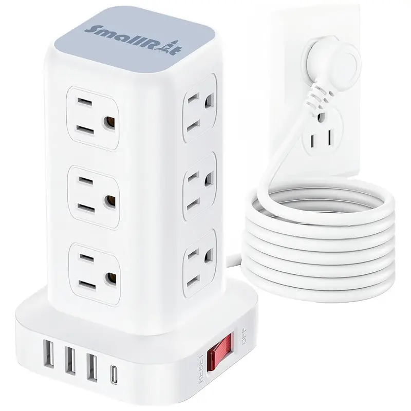 Tower Surge Protector Power Strip With 12 Outlets & 4 Usb Ports 1