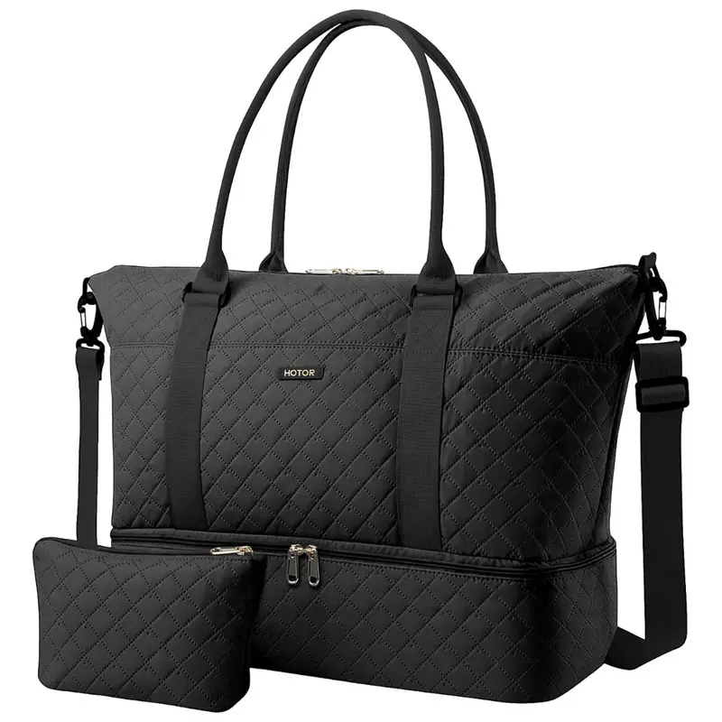 Travel Duffel Carry On Bag With Shoe Compartment (13.4" X 17.3" X 7.9") 1