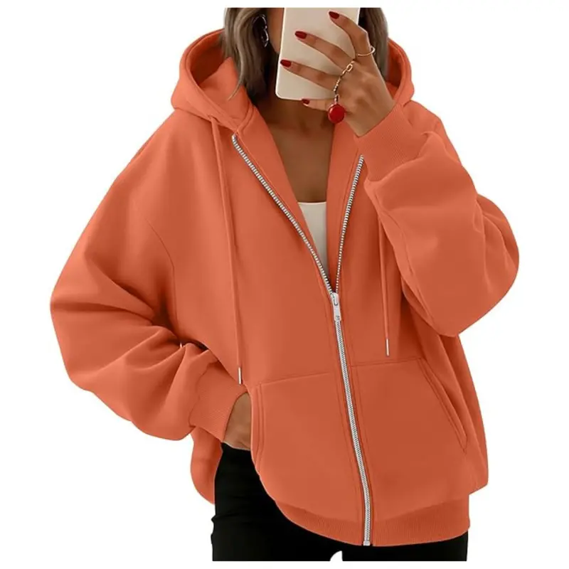 Trendy Queen Women's Zip Up Oversized Sweatshirts 1