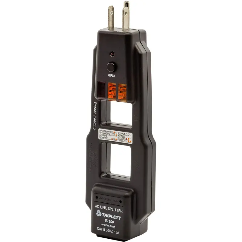 Triplett Et200 Ac Line Splitter & Gfci Outlet/Receptacle Tester 1