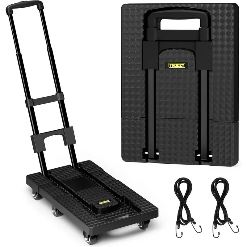 Troozy Heavy Duty Dolly Cart With 6 Wheels & 2 Elastic Ropes 1