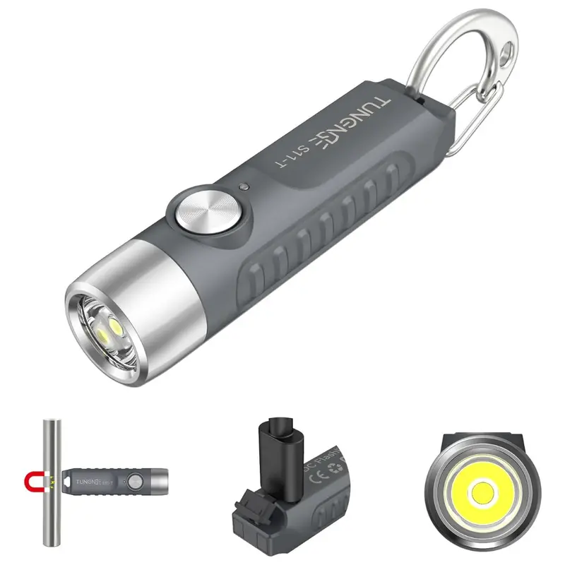 Tunenge S11-T Led Rechargeable Magnet Keychain Flashlight 1