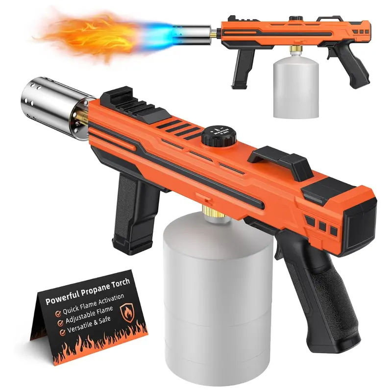 Turn Raise Powerful Propane Torch Gun W/ Adjustable Flame (Orange) 1