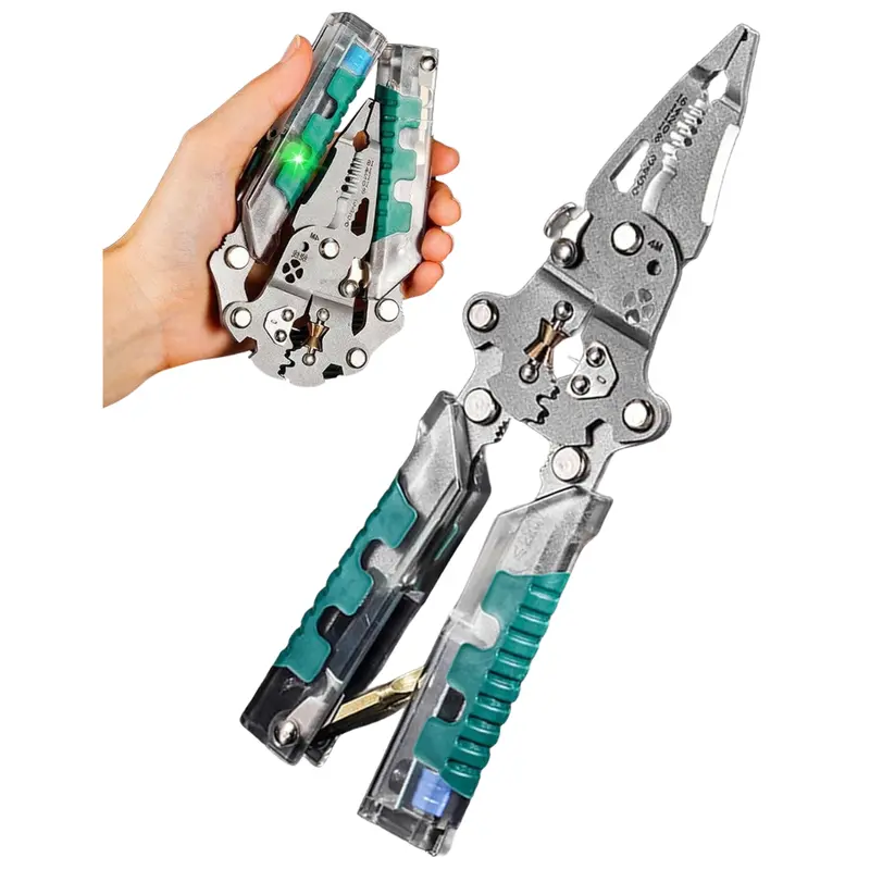 Tuvilo Folding Electrical Pliers With Screwdriver & Wire Stripper 1