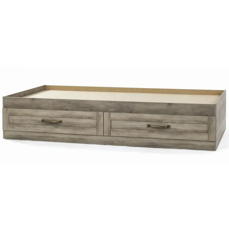 Twin Modern Farmhouse Platform 2-Drawer Storage Bed 1