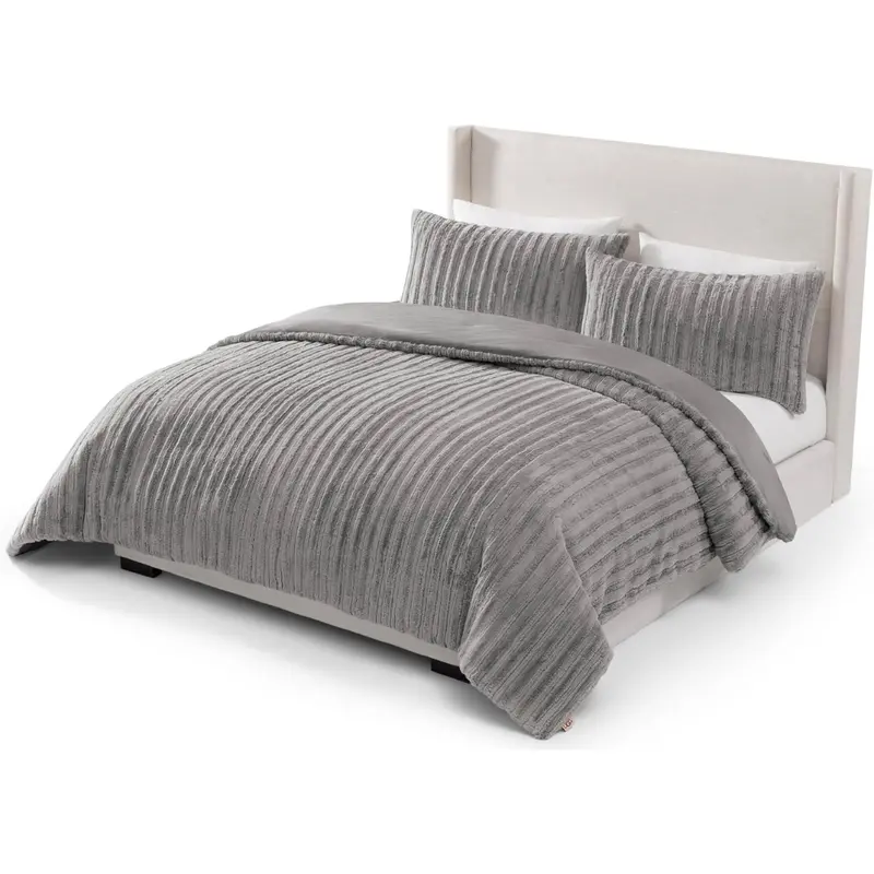 Ugg Kenzie Plush Faux Fur Comforter Set With 2 Pillow Shams 1