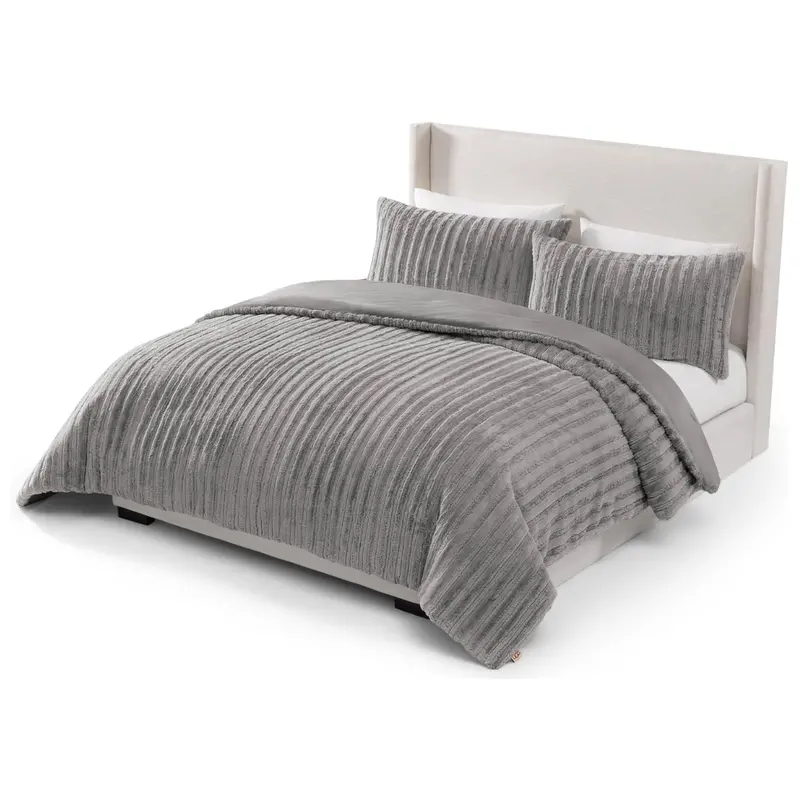 Ugg Kenzie Plush Faux Fur Comforter Set With 2 Pillow Shams 1
