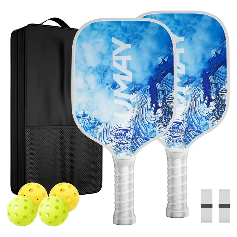 Umay Fiberglass Pickleball Set W/ 2-Paddles, 4-Balls & Carry Bag 1