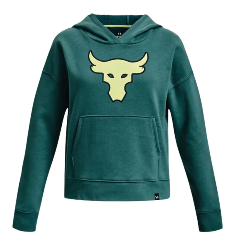 Under Armour Girls' Project Rock Heavyweight Terry Brahma Bull Hoodie 1