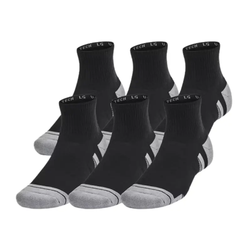 Under Armour Unisex 6-Pack Quarter Socks Ua Performance Tech 1