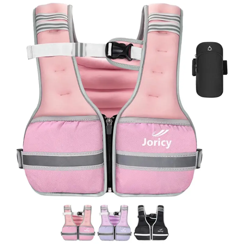 Unisex 16Lb Zipper Front Weighted Vest With Reflective Strips (2 Colors) 1