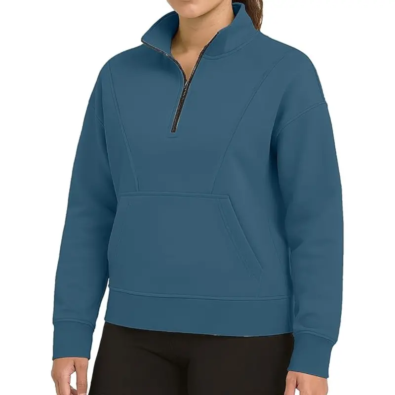 Urban Buck Women's Neon Zip Up Hoodie With Thumb Holes 1