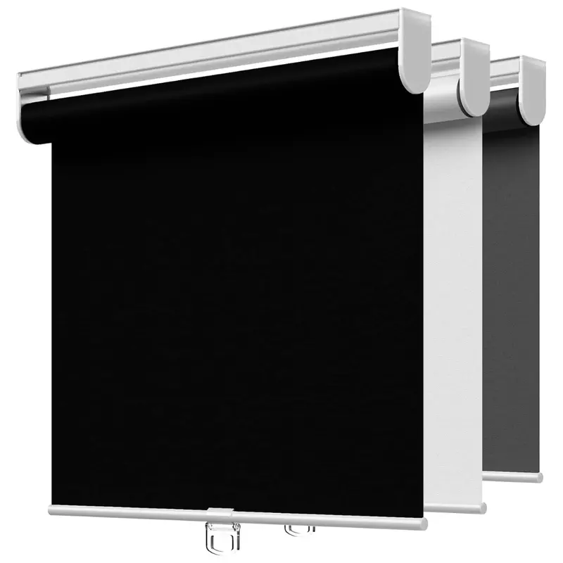 Uv Protection Cordless Roller Shades Blackout Blinds (Black, 23" W X 72" H) 1