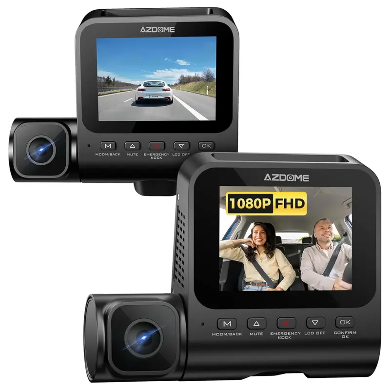 V600 1080P 3'' Screen Front And Inside Dual Dash Camera 1