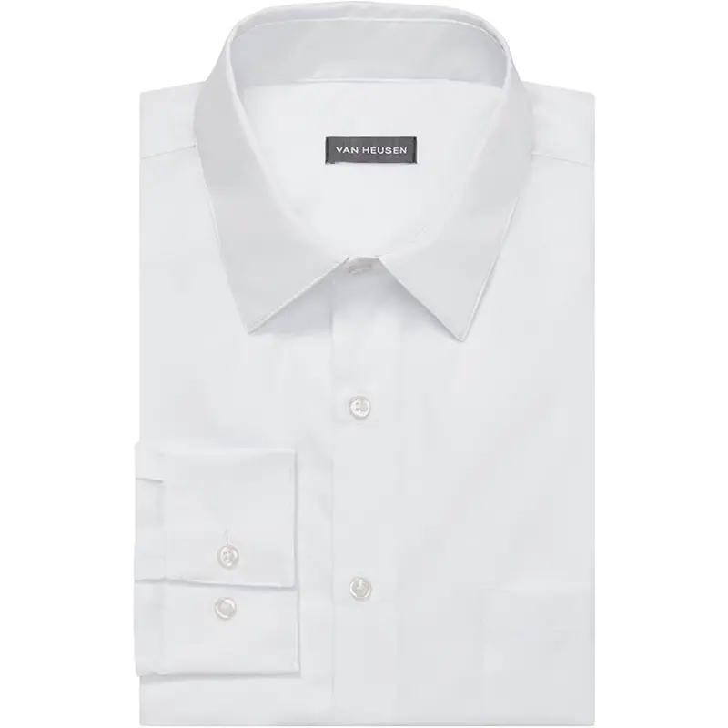Van Heusen Men's Regular Fit Poplin Solid Dress Shirt 1