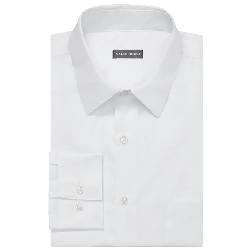 Van Heusen Men's Regular Fit Poplin Solid Dress Shirt 1