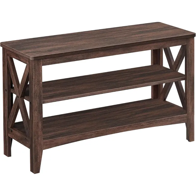Vasagle 2-Tier Farmhouse Style Entryway Storage Bench 1