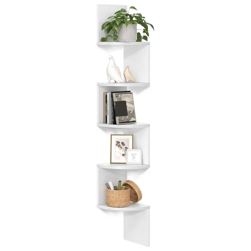 Vasagle Corner Shelf Wall Mount, 5-Tier Floating Corner Bookshelf 1
