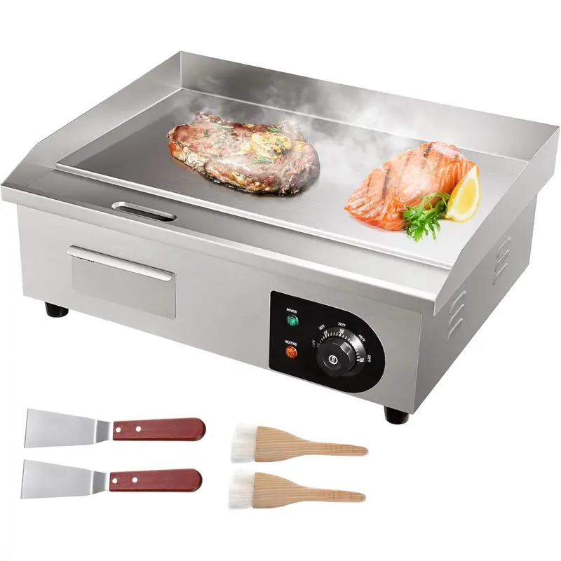 Vevor 21.2" 1600W Non-Stick Cast Iron Cooking Plate Electric Griddle 1