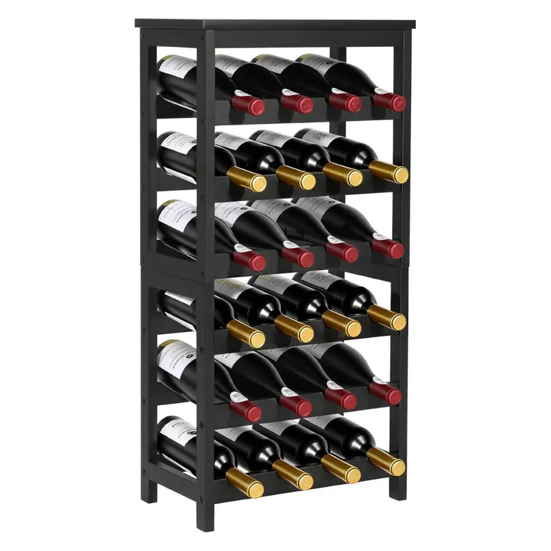 Vevor 24-Bottle Bamboo Wine Rack With Table Top 1