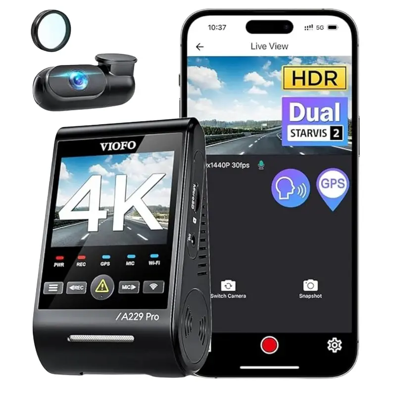 Viofo A229 Pro Hdr 4K+2K Front And Rear Dash Cam 1