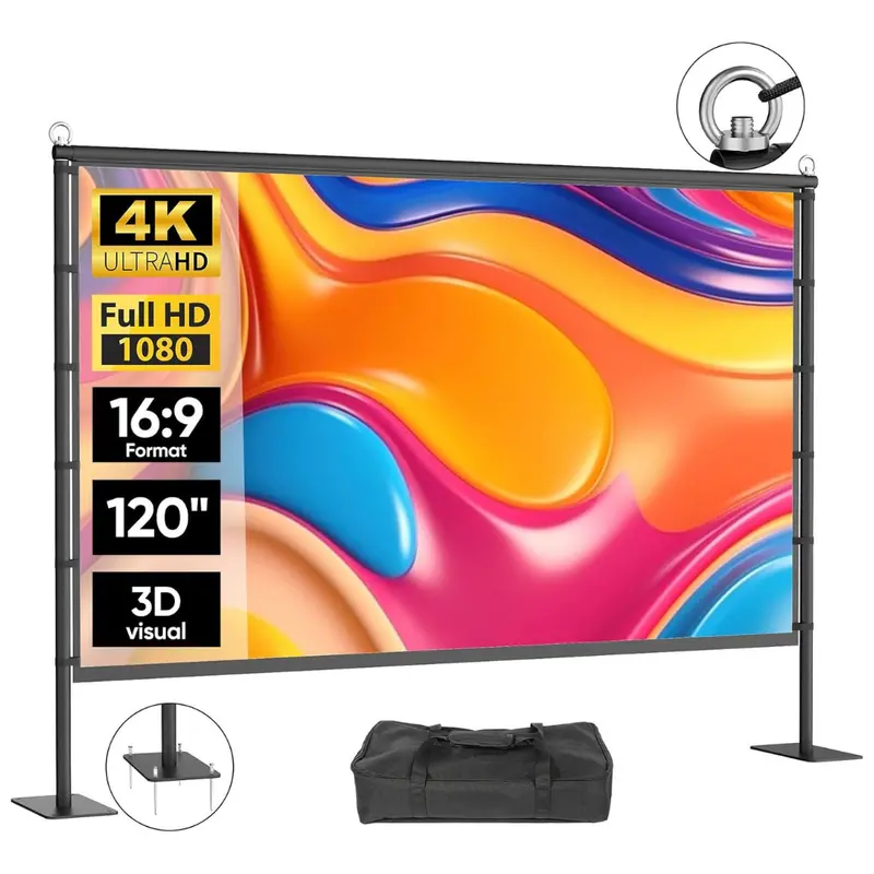 Voopvor 120" Outdoor Projector Screen With Stand 1
