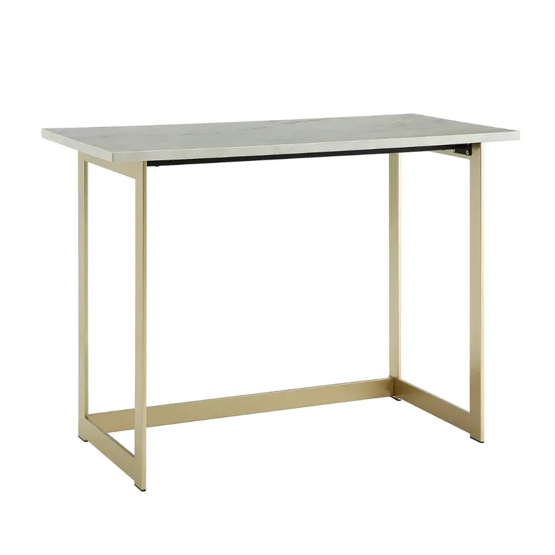 Walker Edison 42" Marble Modern Glam Faux Writing Desk 1