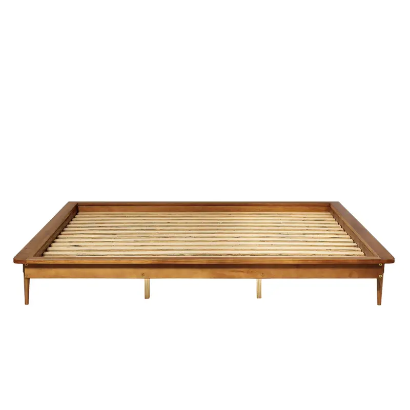 Walker Edison Mid Century Modern Wood Platform King Bed 1