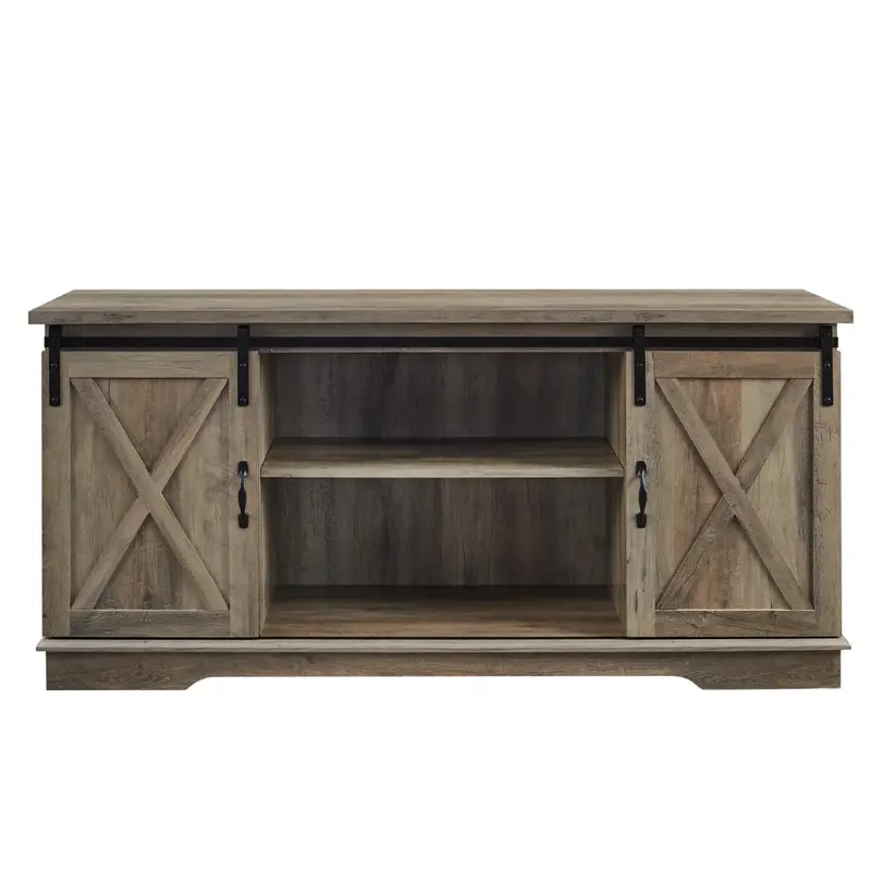 Walker Edison Sliding Farmhouse Barn Door Tv Stand For Tvs Up To 65" 1