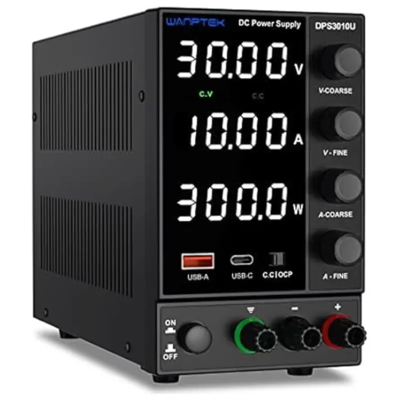 Wanptek 30V 10A Adjustable Dc Power Supply With Usb & Type-C 1