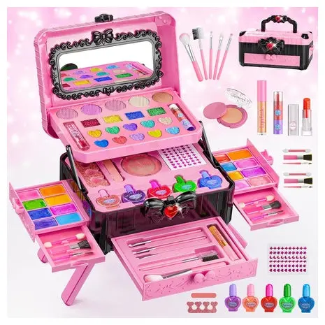 Washable Kids Makeup Vanity Set With Mirror 1